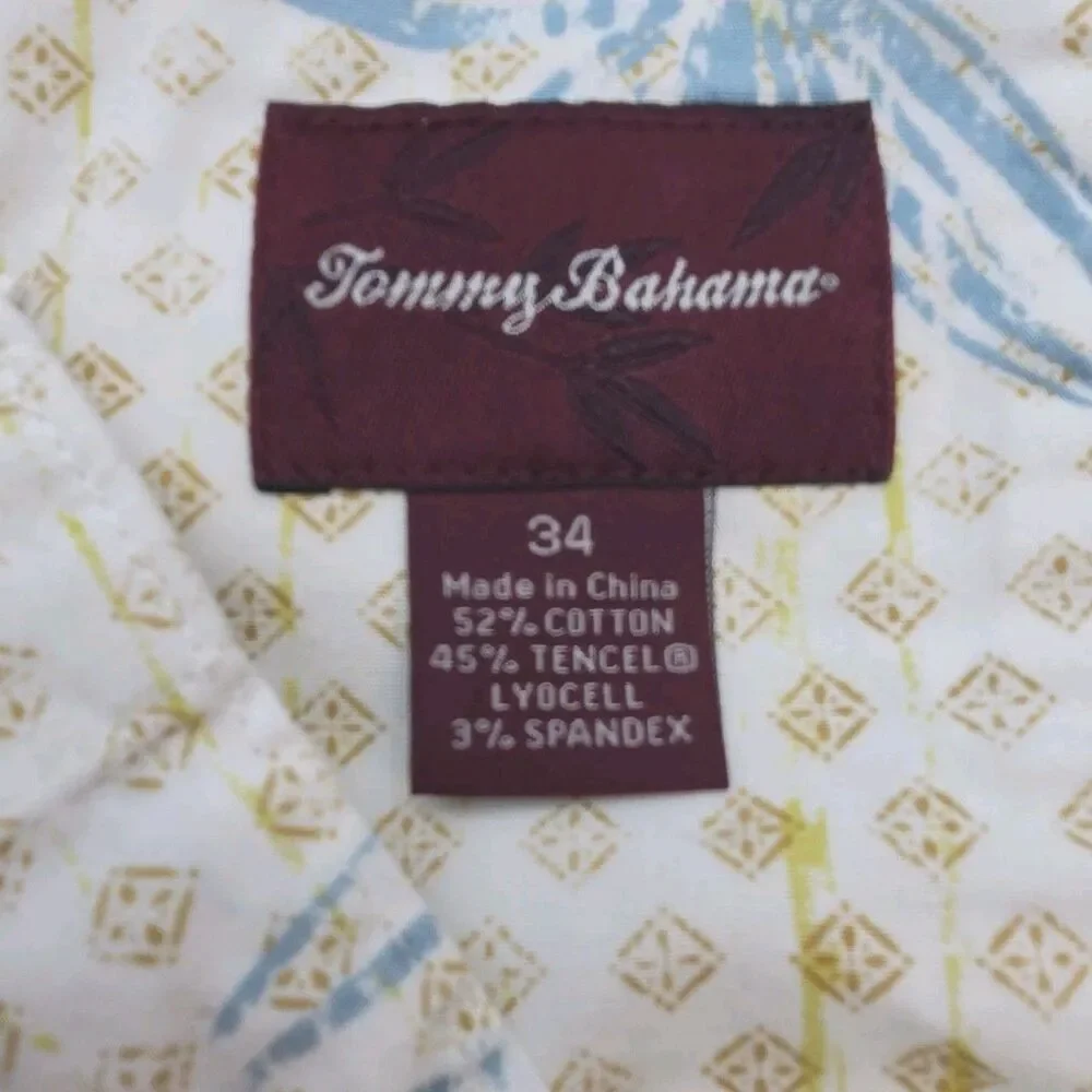 Tommy Bahama Shorts Men Sz 34 Cotton Tencel Khaki Beige 9